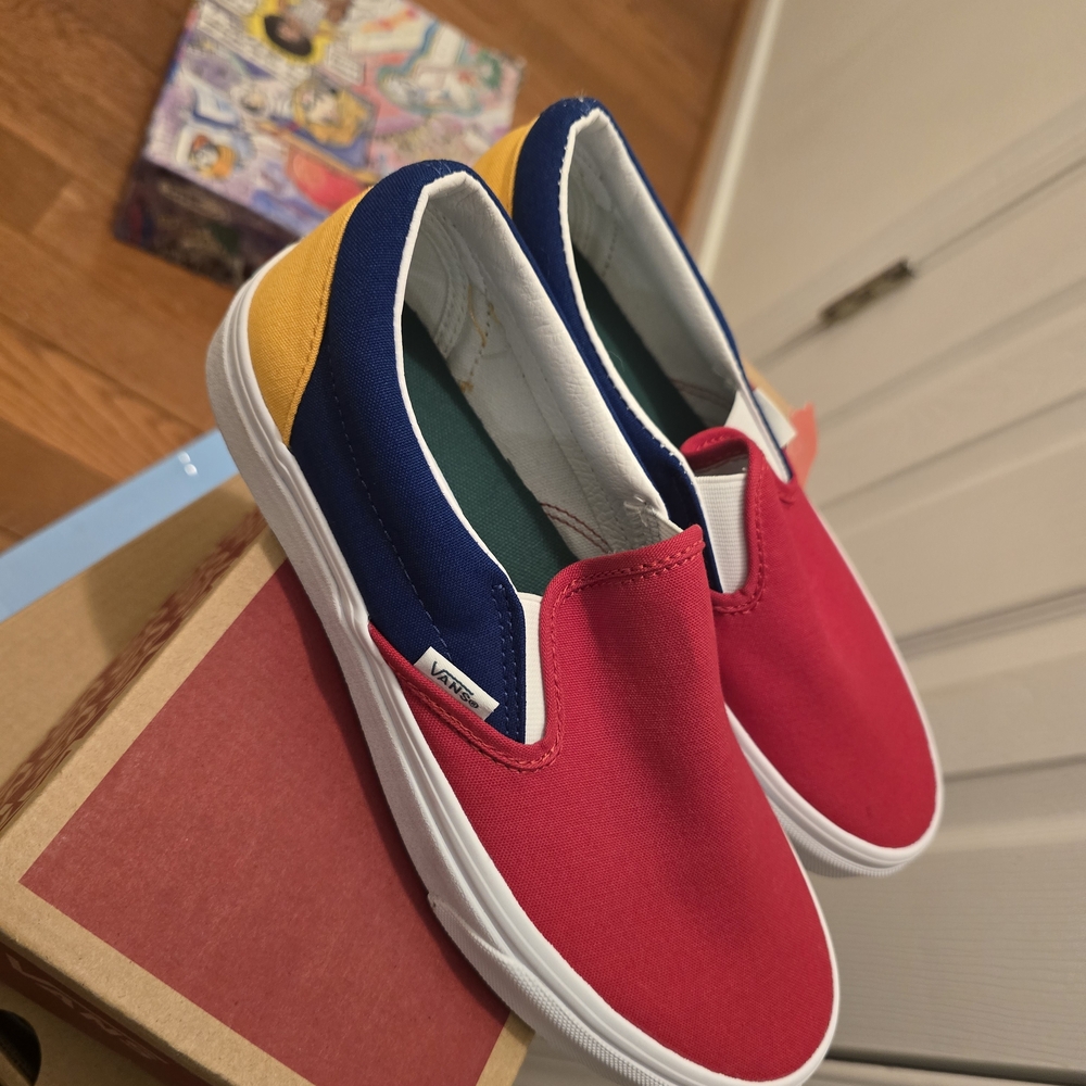 Vans Slip-On Shoes - Red, Blue, Yellow